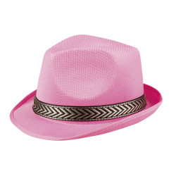 Ružový party klobúk so stuhou